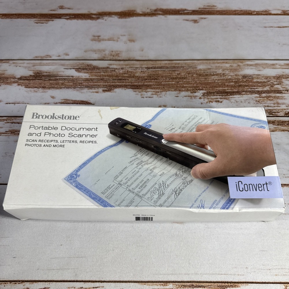 Brookstone iConvert Portable Document Scanner Model 639955 USB